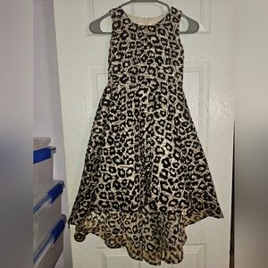 Rare Editions Leopard Print Sequin Black Brown Fancy Party Dress Girls 7